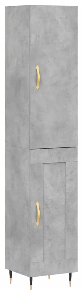 Credenza grigio cemento 34,5x34x180 cm in legno multistrato