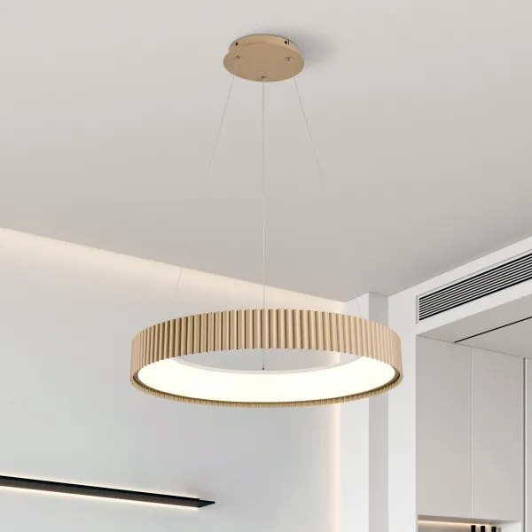 Brilagi - Lampadario LED dimmerabile a cavo FALCON MODERN LED/54W/230V 60 cm beige + telecomando