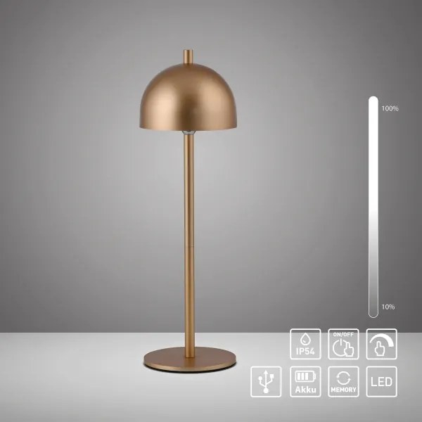 Schöner Wohnen 19244-12 - Lampada da tavolo dimmerabile a LED BELLIS LED/2,5W/5V IP54, oro