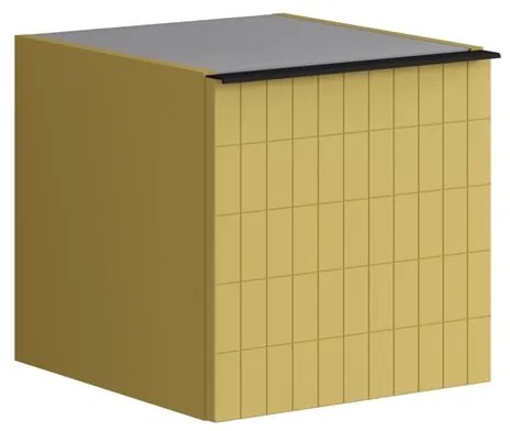Struttura semi colonna da bagno Pixel 1 anta laccato opaco giallo sole L 40 x H 40 x P 45.5 cm