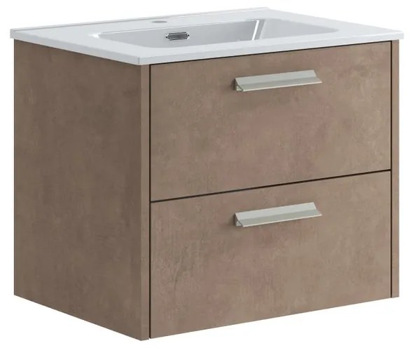 Mobile sottolavabo e lavabo Panama bronzo H 50 x P 45.5 cm 2 cassetti