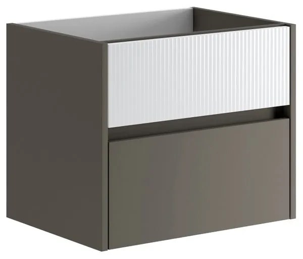 Mobile da bagno sotto lavabo Niwa grigio laccato opaco L 59.5 x H 50 x P 45.5 cm 2 cassetti, lavabo non incluso