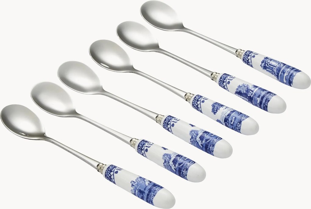 Set di 6 cucchiaini da tè Blue Italian