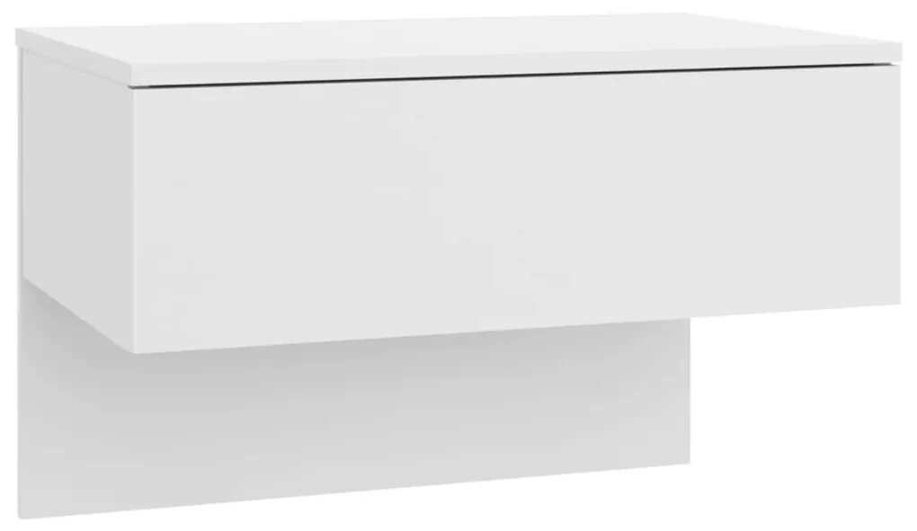 Comodino a muro 2pz bianco in legno multistrato