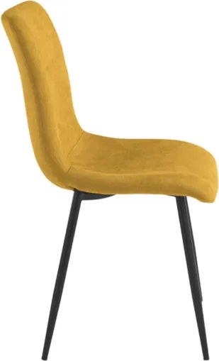Sedia da pranzo in tessuto Giallo gambe metallo Nero - MANDY 2 sedie