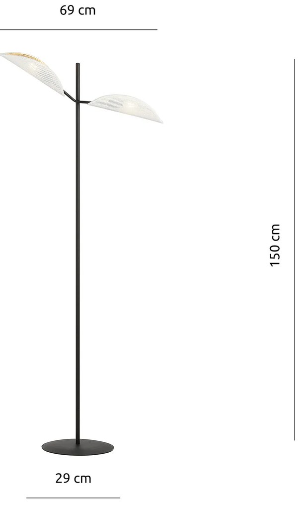 Piantana Moderno Eridano Acciaio Nero 2 Luci E14 Ip20