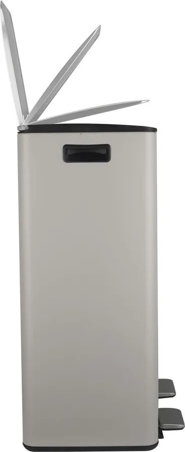 Cestino per la spazzatura grigio tortora in acciaio per raccolta differenziata/con pedale 2x30 l Aliya – Spirella