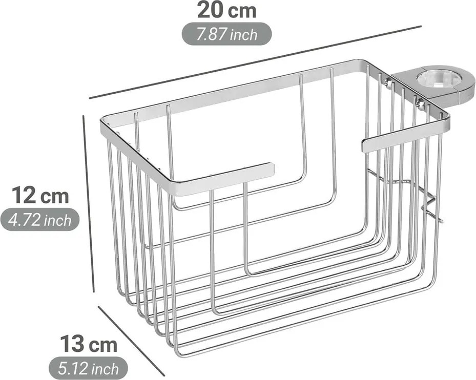 Mensola da bagno senza foratura color argento lucido in acciaio inox Valognes – Wenko