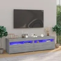 Mobile Porta TV con Luci LED 2pz Grigio Sonoma 75x35x40 cm 815126