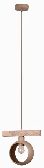 Duolla - Lampadario sospeso su cavo IRONLINE 1xE27/15W/230V pino rovere/beige