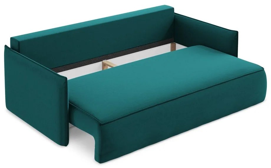 Divano turchese allungabile/con contenitore con rivestimento in velluto 225 cm Hula – Makamii