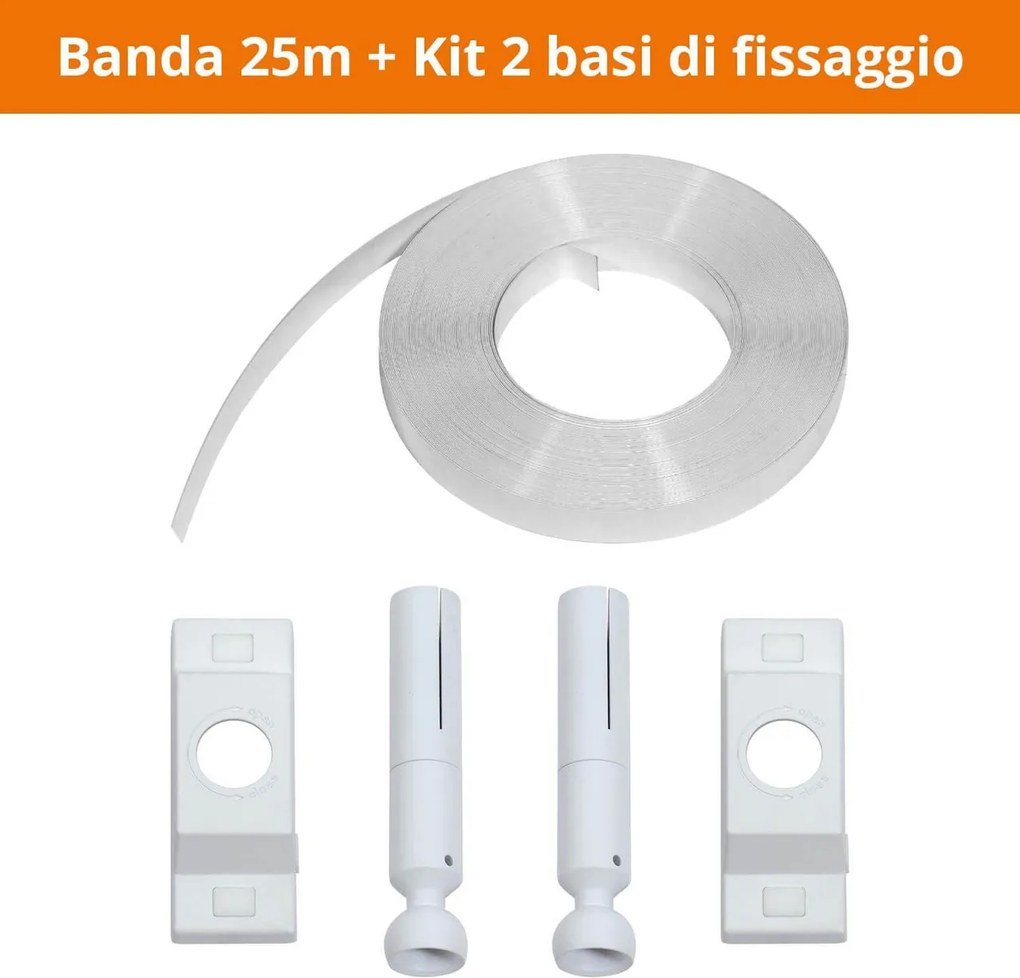 Profilo Sospeso STARLINE Bianca 25m per strisce LED con Banda e fissaggio Variante Lunghezza 25 Metri