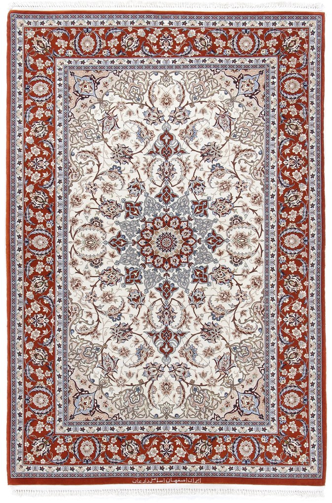Isfahan Tappeto 170 x 110 (Iran) Annodato A Mano