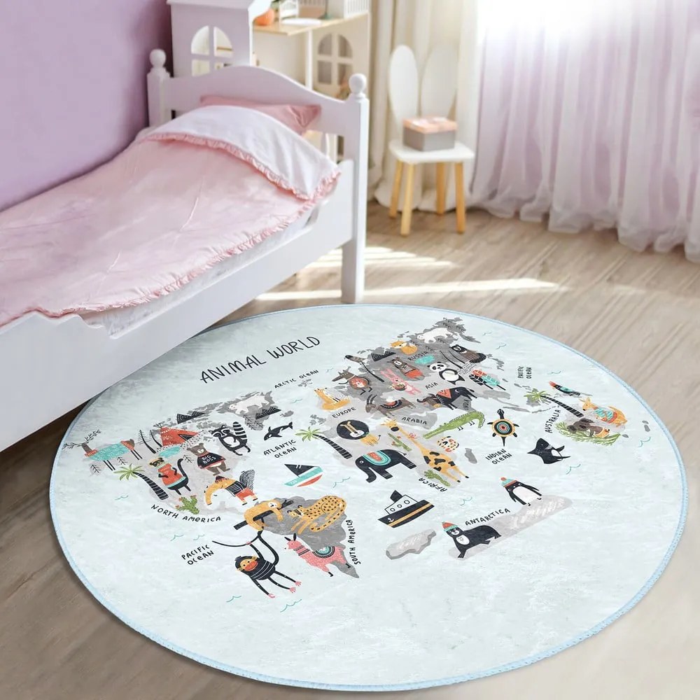 Tappeto azzurro per bambini ø 100 cm Comfort - Mila Home