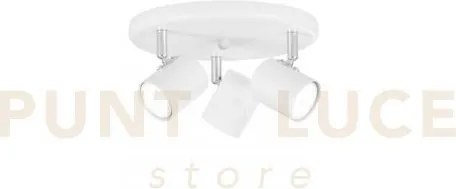 Spot zero bianco 3 luci attacco gu10 23,5x12cm in metallo orientabile