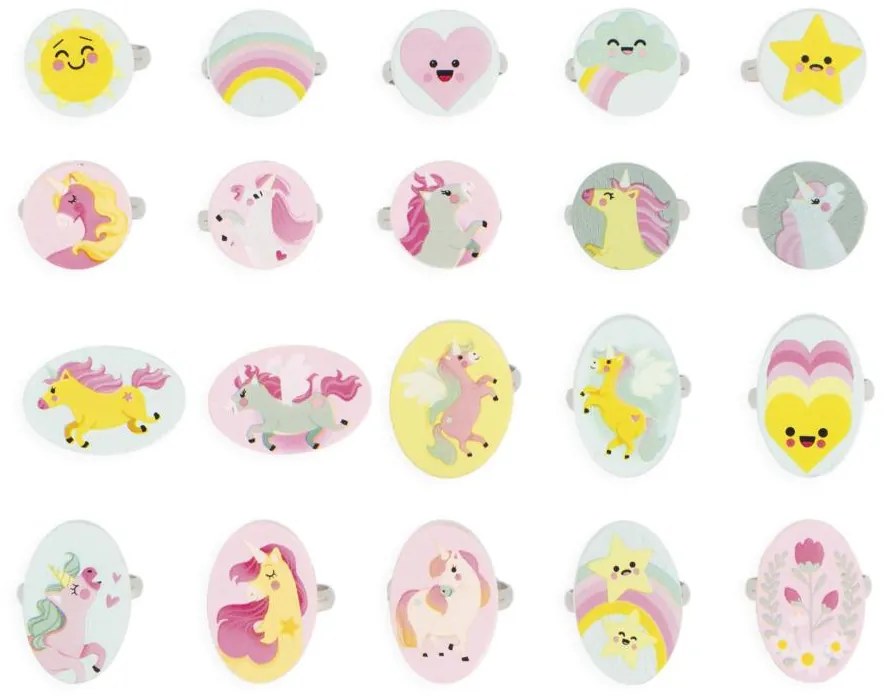 Set di 20 anelli - Unicorno
