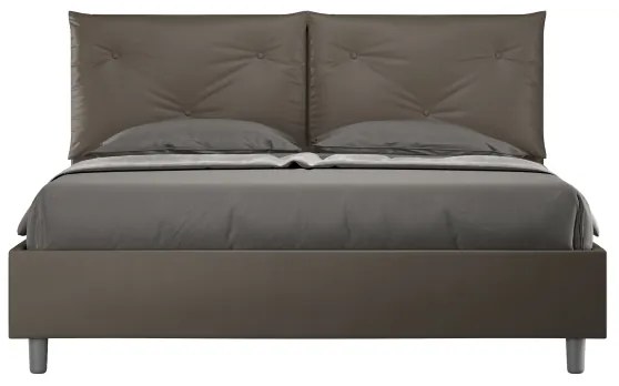 Letto matrimoniale contenitore imbottito 160x190 similpelle cappuccino Appia