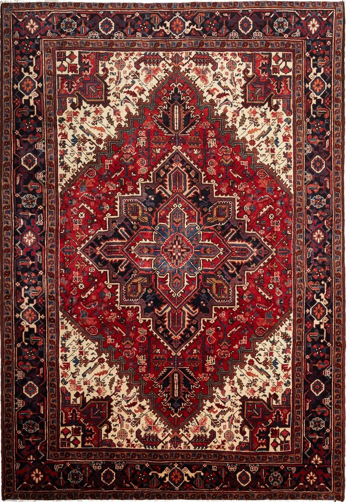 Heriz Tappeto 290x210 Rosso (Iran) Annodato A Mano