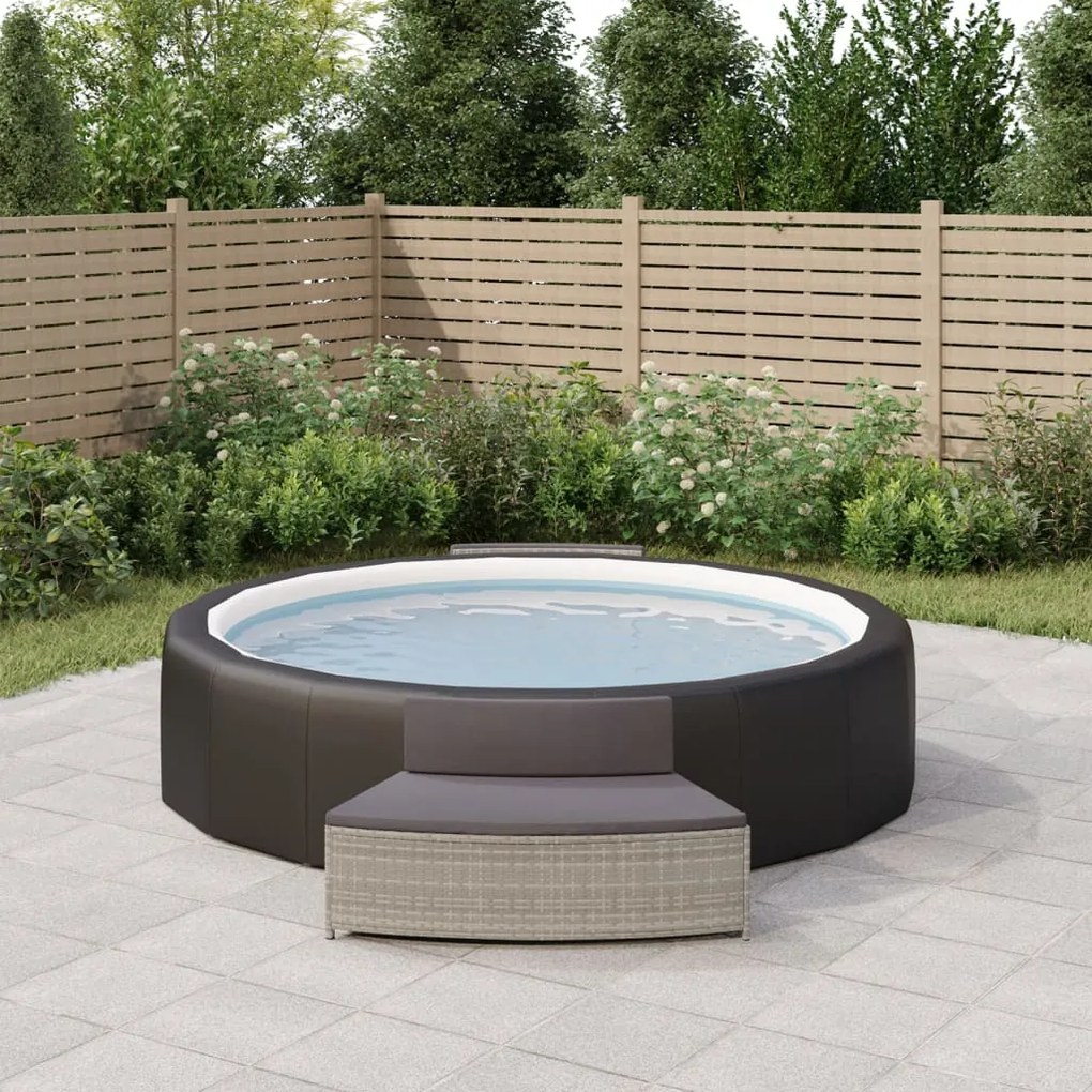 Panche Per Spa Con Cuscini 2 Pz İn Polyrattan Grigio /