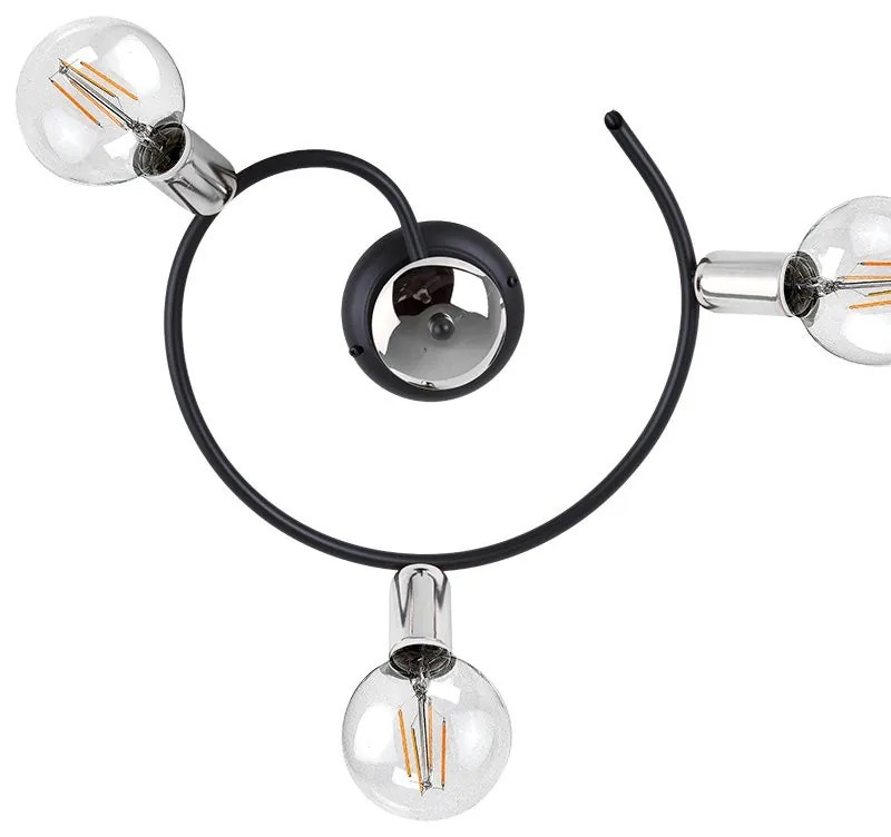 Plafoniera design Betty nero IP20, 3XE27