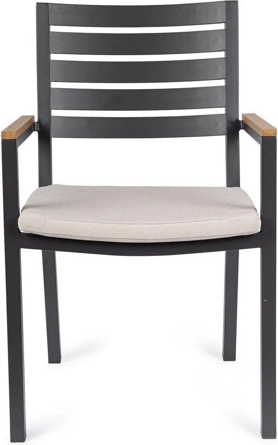 Sedia da esterno color antracite in metallo Henna – Bizzotto