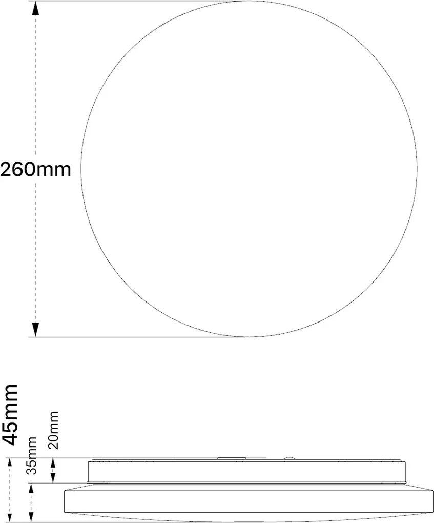 Plafoniera LED Rotonda 12W Ø26cm Bianco Variabile CCT