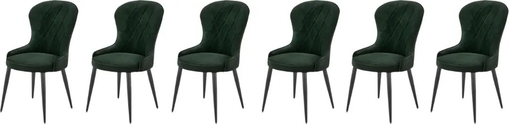 Set di 6 sedie K366 in velluto verde