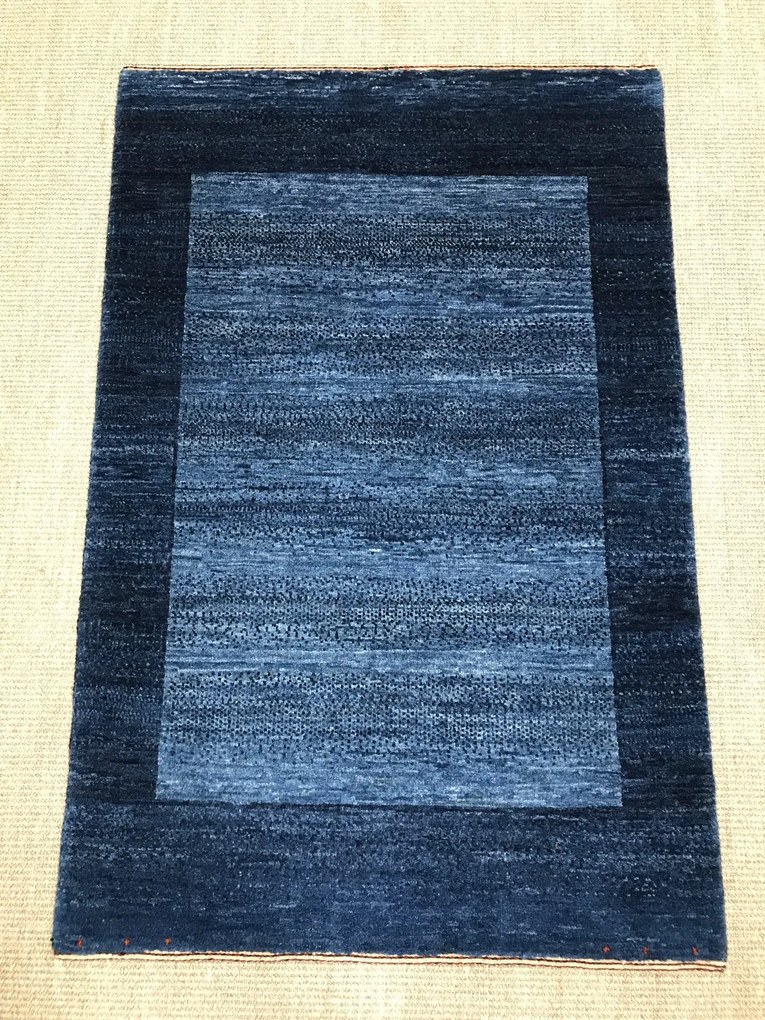 Loribaft Tappeto 120 x 80 Blu (Iran) Annodato A Mano