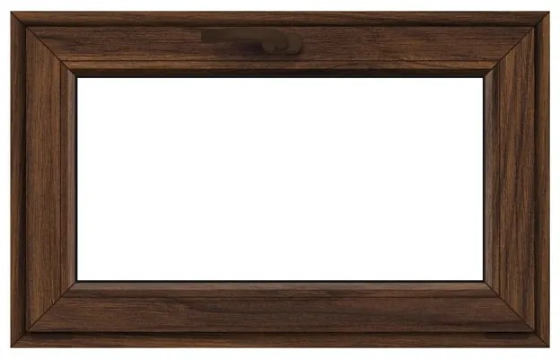 Finestra in PVC noce L 90 x H 60 cm, 1 anta a vasistas