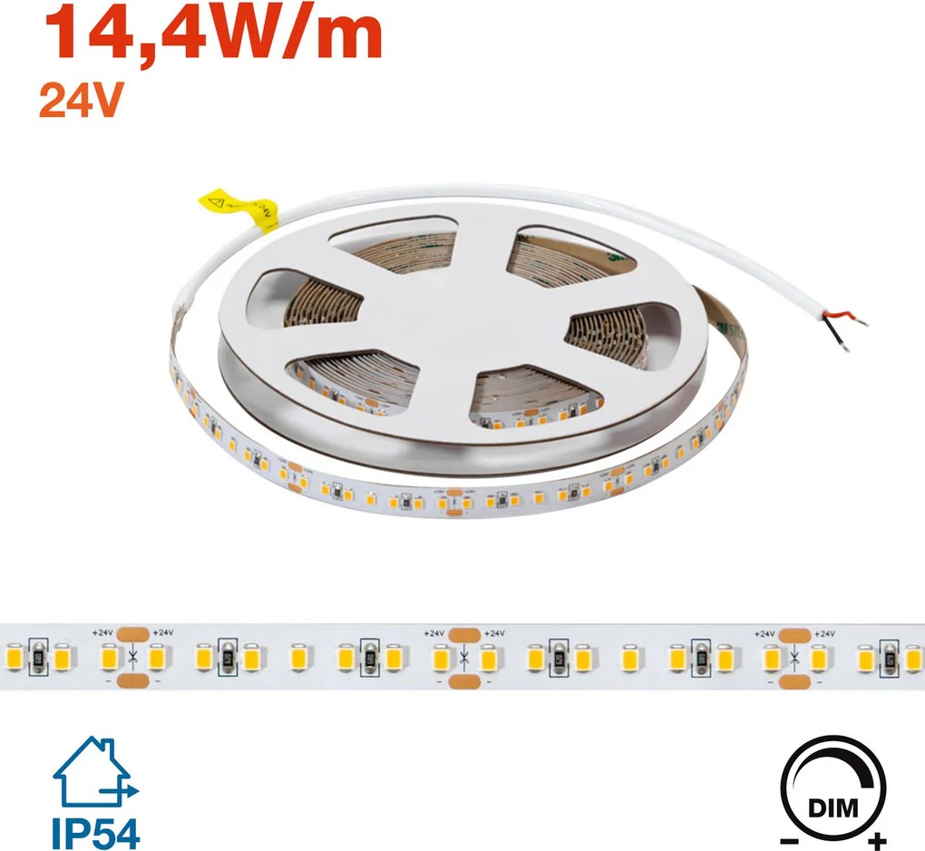 Striscia LED 24V 144W/m Rosa per Banco Carne Professionale - IP54 - 5 metri