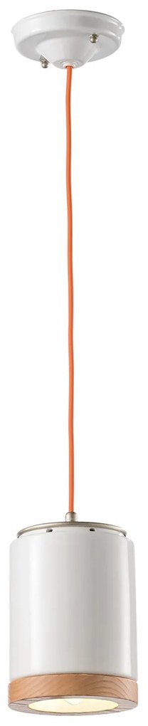 Lampadario Vintage Mateca Ferro E Ceramica Smaltata Bianco 1 Luce E27