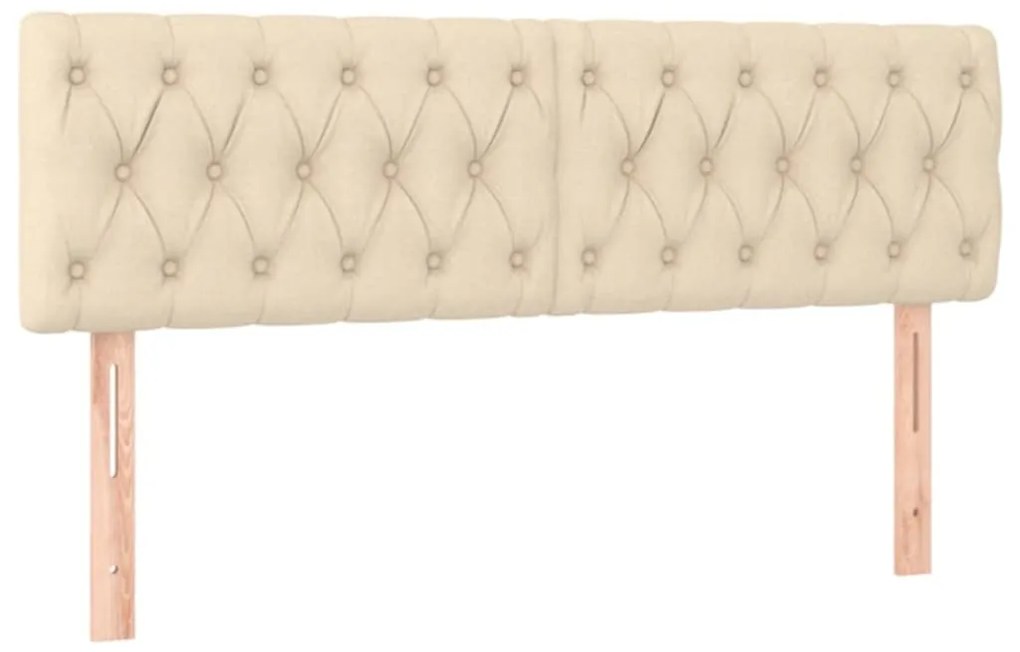 Testiera 2 pz crema 80 x 7 x 78/88 cm in tessuto