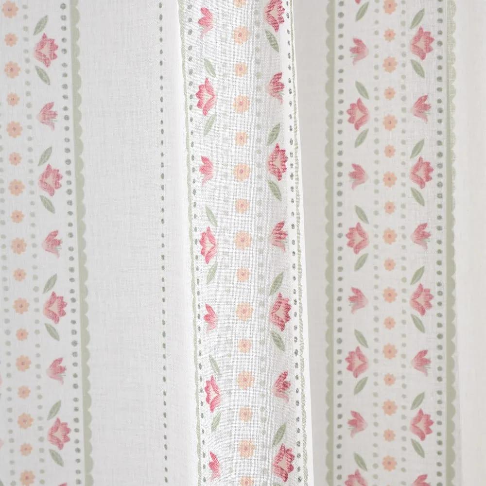 Tenda rosa e bianca 140x122 cm Floral Stripe - Catherine Lansfield
