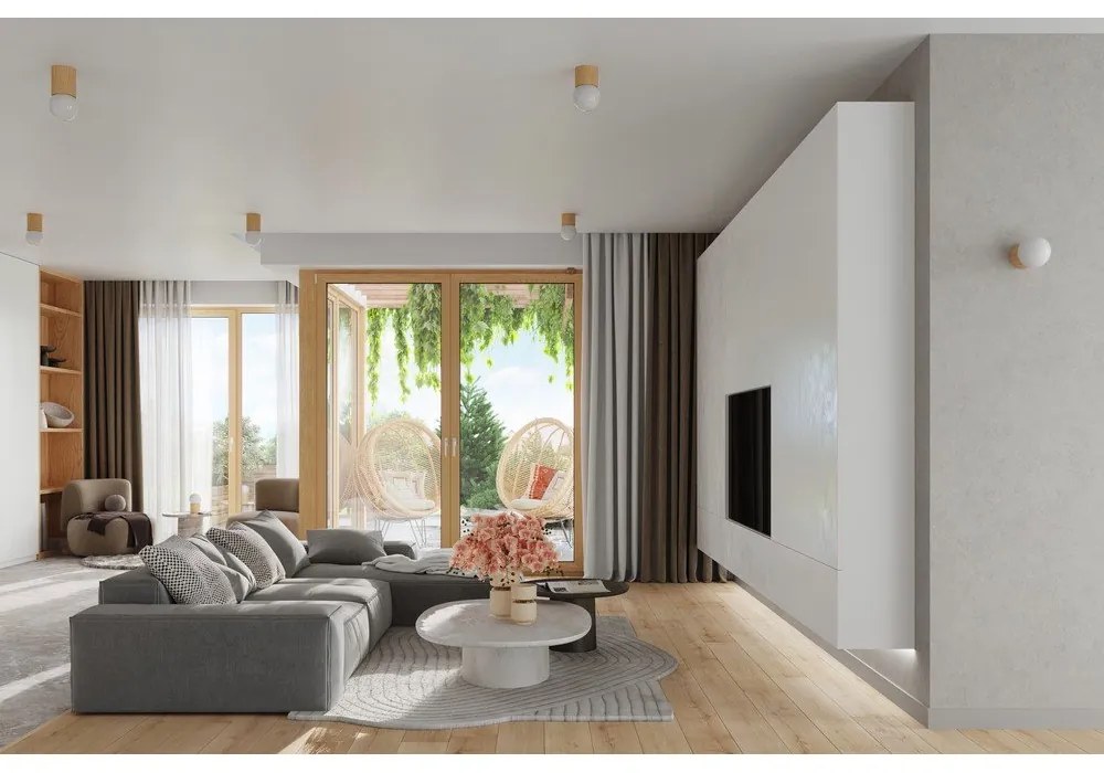 Plafoniera bianca/di colore naturale con paralume in vetro ø 12 cm Surtur – Sollux