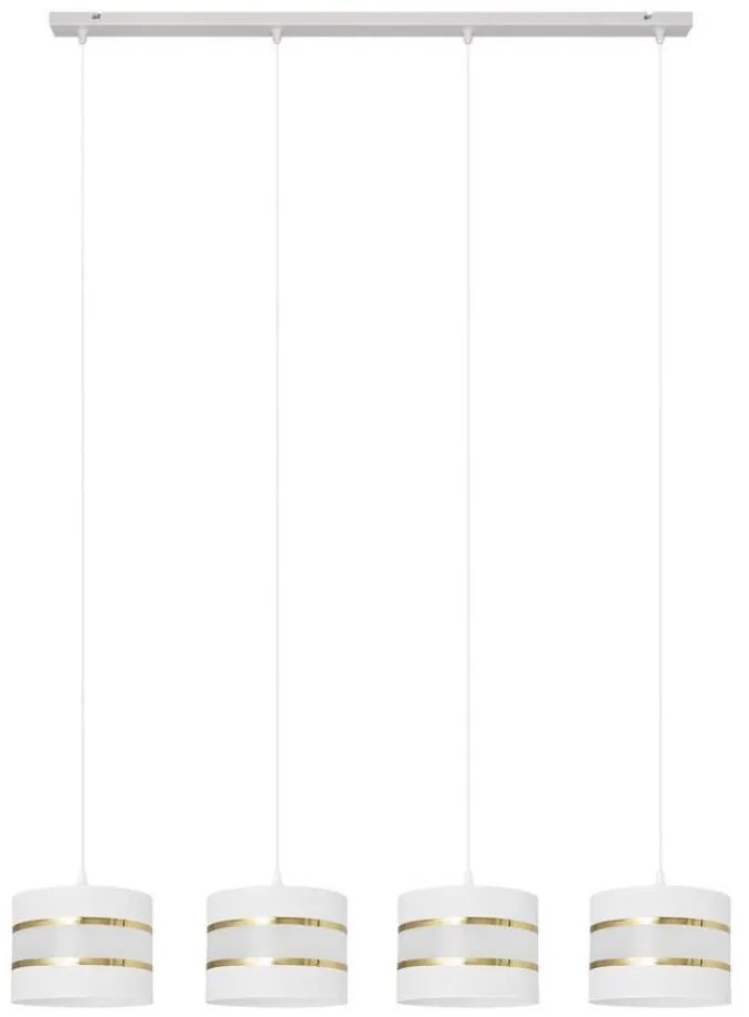 Lampadario a sospensione con filo HELEN 4xE27/15W/230V bianco/oro