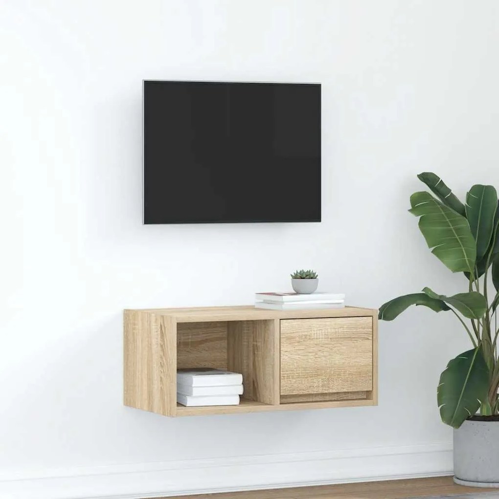 Mobile Porta Tv Rovere Sonoma 60x31x25,5 Cm Legno Multistrato /