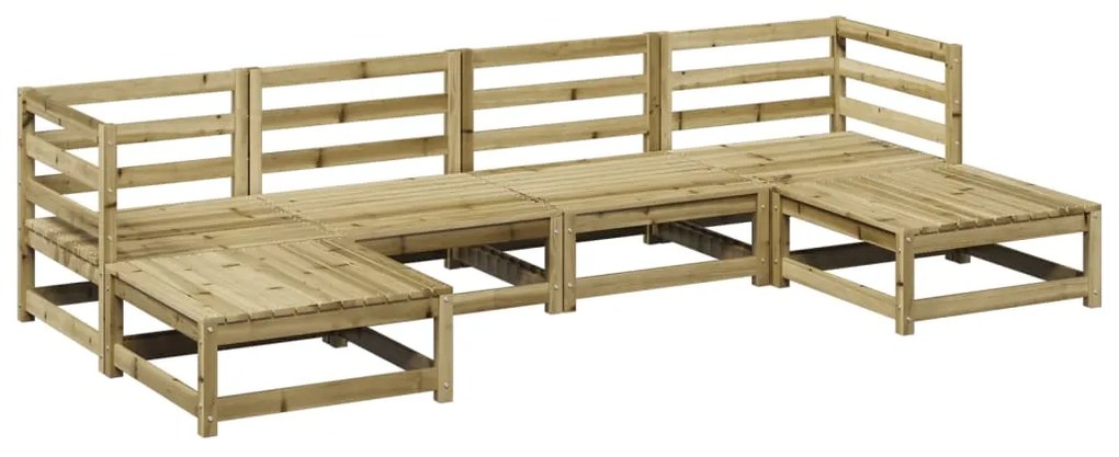 Set divani da giardino 6 pz in legno impregnato di pino