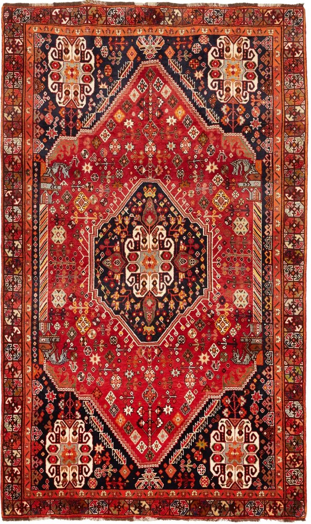 Gashghai Tappeto 160 x 260 Rosso (Iran) Annodato A Mano