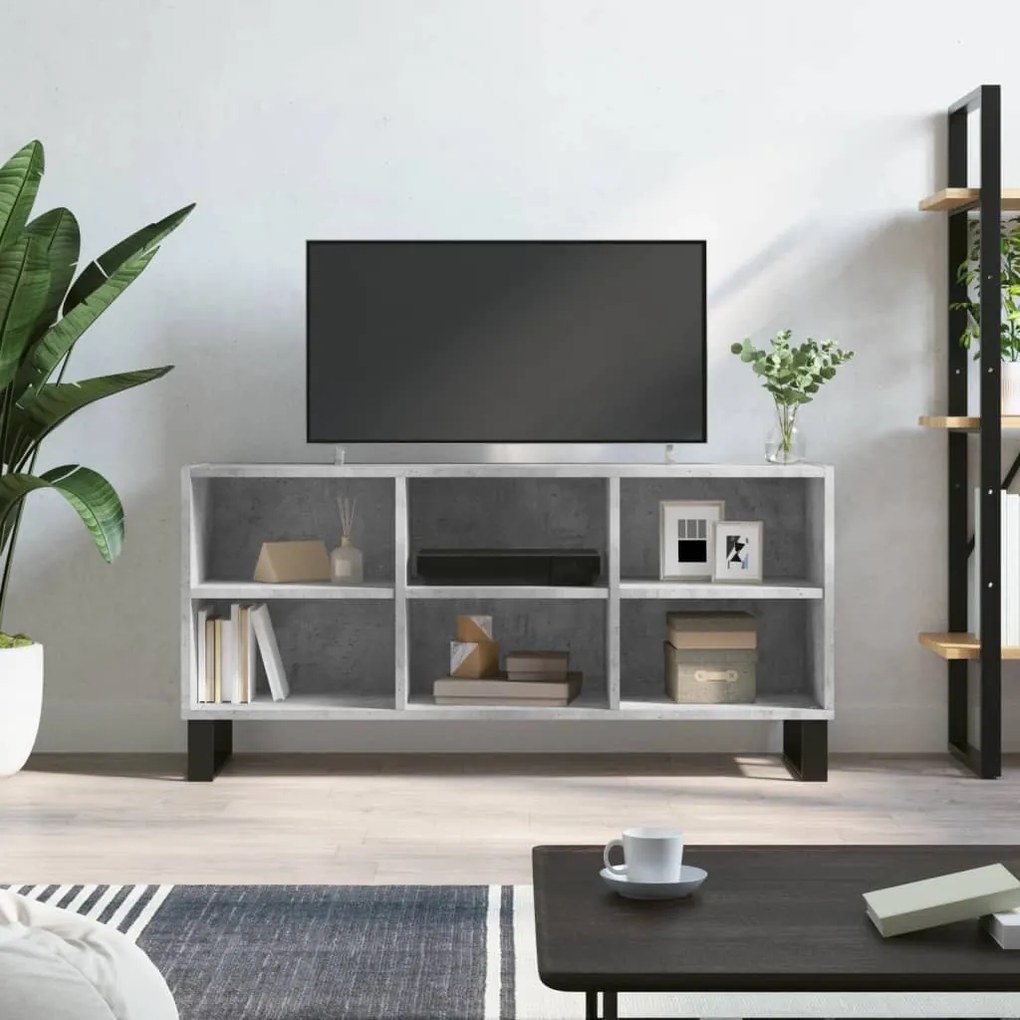 Mobile per tv grigio cemento 103,5x30x50 cm legno multistrato