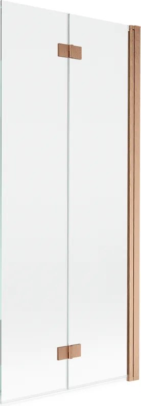 Mexen Mist paratia doccia a 2 ante destra 80 x 150 cm, trasparente, rame spazzolato - 8A9-080-002-65-00-P