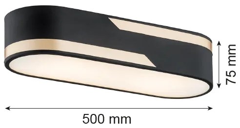 Argon 6001 - Plafoniera TONI 3xE27/15W/230V nero/oro