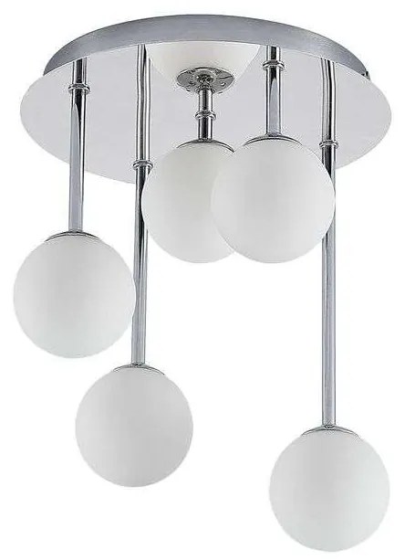 Lindby - Chrissy 5 Plafoniera Ø25 Opal/Chrome Lindby