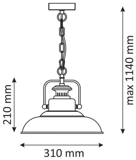 Lampadario a sospensione con catena ICELAND 1xE27/20W/230V