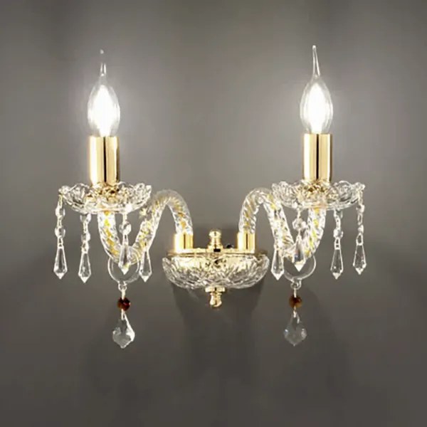 Lampada applique 35 cm in cristallo DALLAS a 2 luci ORO
