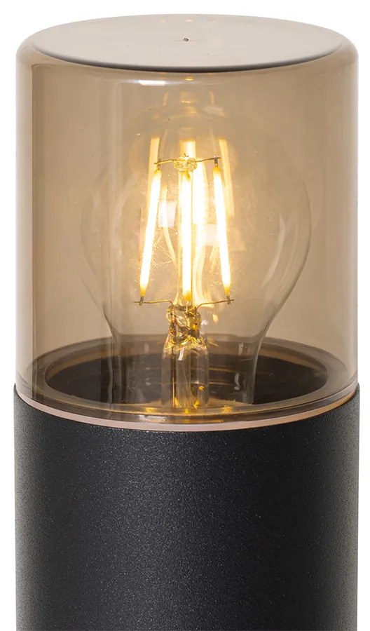 Lampada da esterno a stelo nera con paralume fumé 70 cm - Odense