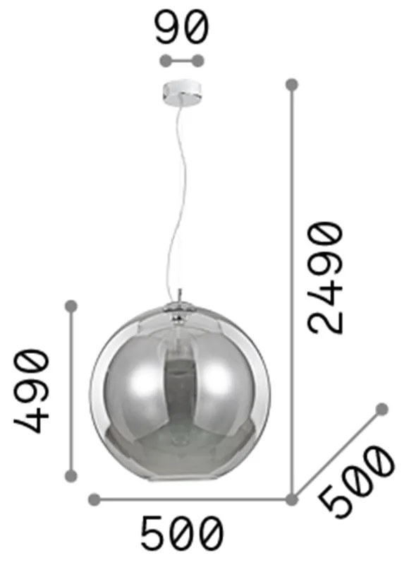 Sospensione Moderna Nemo Metallo Fumè 1 Luce E27 D50Cm