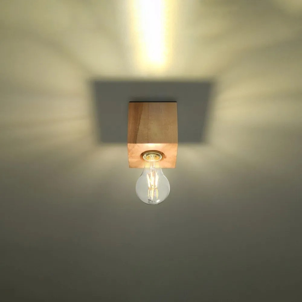 Lampada da soffitto in colore naturale 10x10 cm Gabi - Sollux