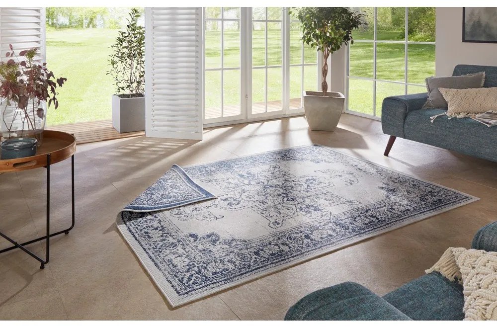 Tappeto da esterno blu e crema , 160 x 230 cm Borbon - NORTHRUGS