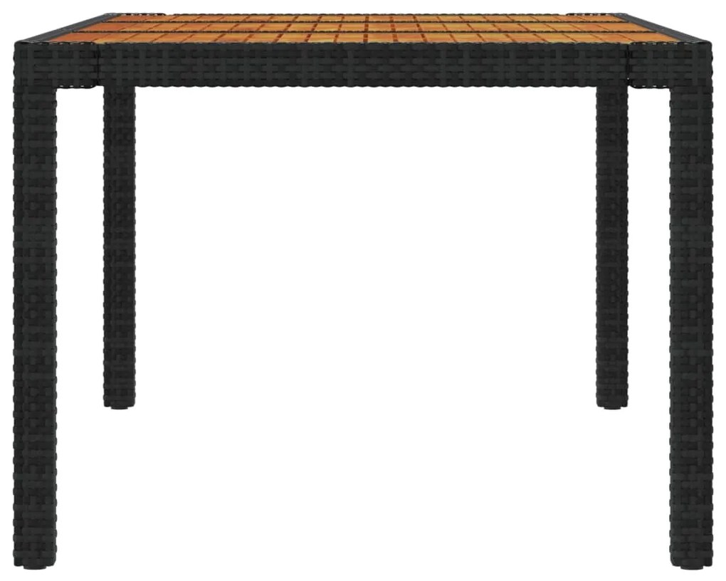 Set da Pranzo da Giardino 7 pz con Cuscini in Polyrattan Nero