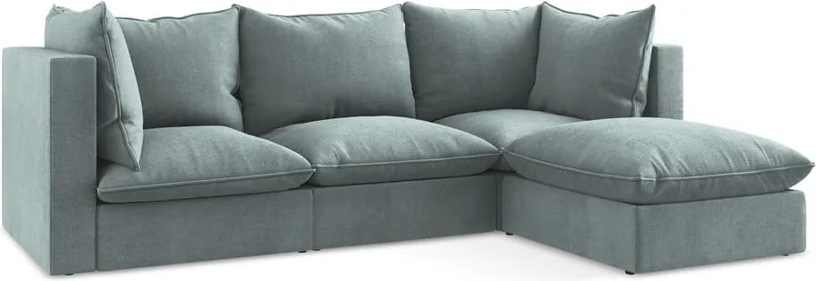 Divano angolare blu (con penisola a destra/con chaise lounge) Manao – Makamii